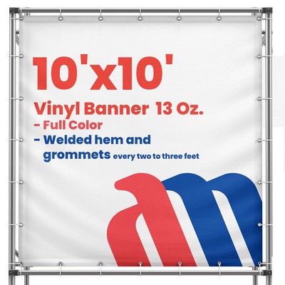 Banner 10'x10' Vinyl 13 Oz Full Color