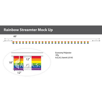 Rainbow Streamer 60"