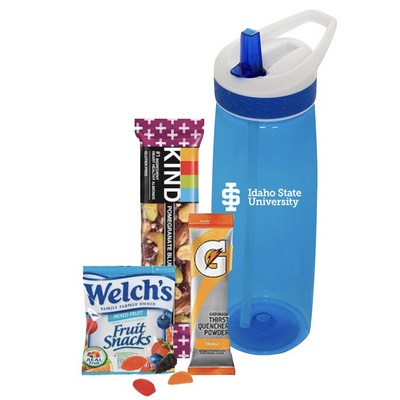 Water Bottle w/Healthy Snacks
