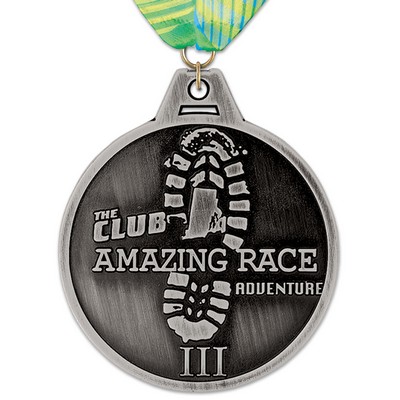 HE Medal w/Custom Printed V-Stitched Millennium Neck Ribbon (3½")