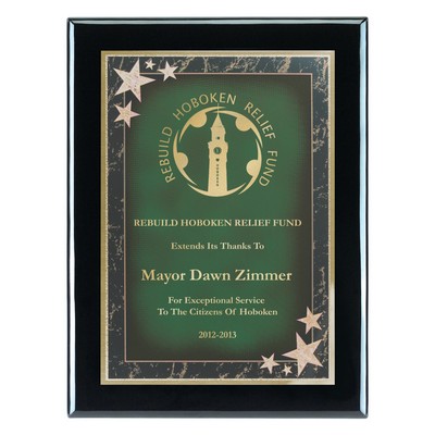 Plaque - 8"x10" Wall Plaque w/ Green Corner Star Plate (6"x8")