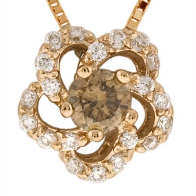 Chocolate and White Diamond Flower Pendant in 14K Rose Gold (0.35 CT. T.W.)