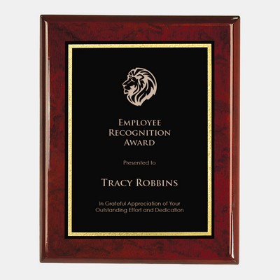 Rosewood Piano Finish Wall Plaque Black Victory Plate (Small)