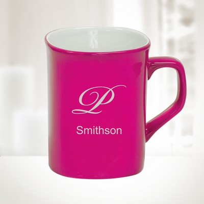 10 Oz Pink Ceramic Round Corner Mug