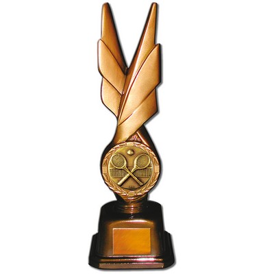 Stock Phoenix 12" Trophy with 2" Tennis Coin and Engraving Plate