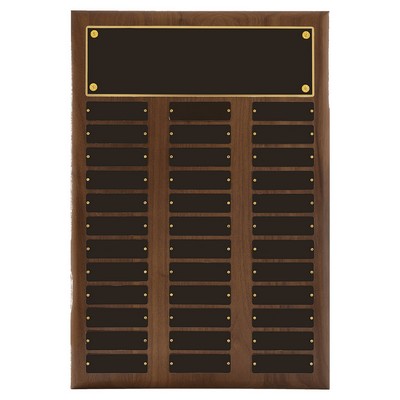 Solid Walnut Perpetual Plaque, 14x20", 36 plates
