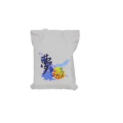 White Cotton Canvas Tote Shopping Bag With Zipper Closure