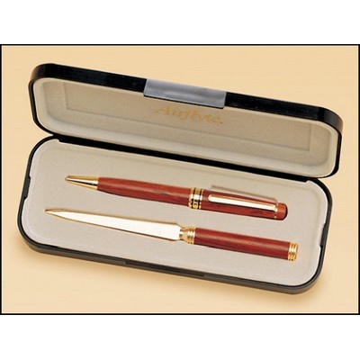 Wooden pen and letter opener set