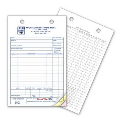 Work Order/Invoices Register Forms (3 Part)