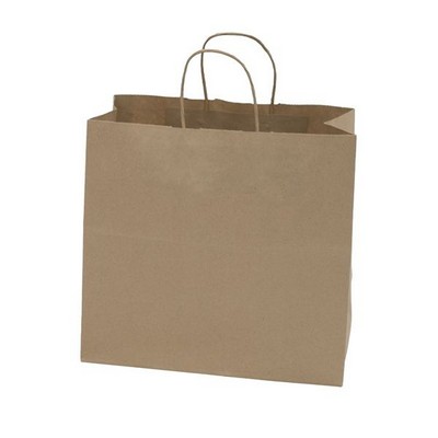 Food Service Natural Kraft Paper Panther Shopping Bag (13"x7"x13")