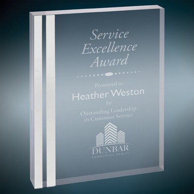 Silver Edge Rectangle Acrylic Award, 6" x 8"