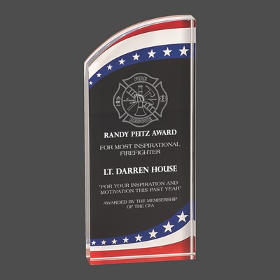 Stars & Stripes Rounded Acrylic Award (3½"x8")
