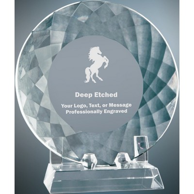 7 3/4" Crystal Plate with Base Award