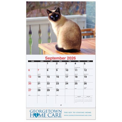 Furever Friends Monthly Wall Calendar w/Coil Binding (10 5/8"x 18 ¼")