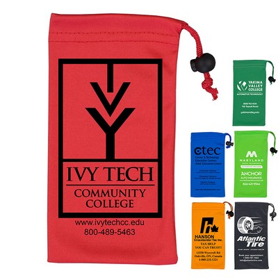 "Clean-n-Carry" Spot Color Microfiber Drawstring Pouch