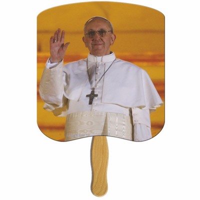 Pope Francis Hand Fan Full Color (2 Sides)