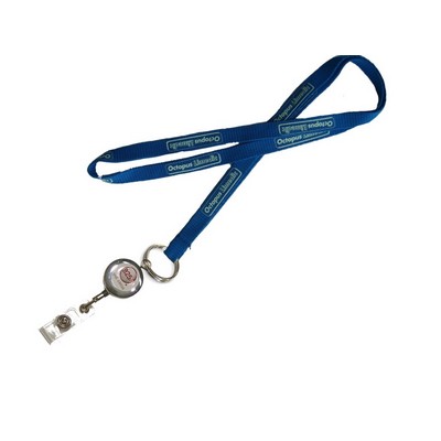 5/8" Wide Silkscreened Lanyard w/ J-Hook Or Split Key Ring