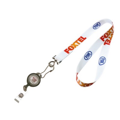 3/4" Full Color Sublimated Lanyard w/ J-Hook Clip & Badge Reel Set