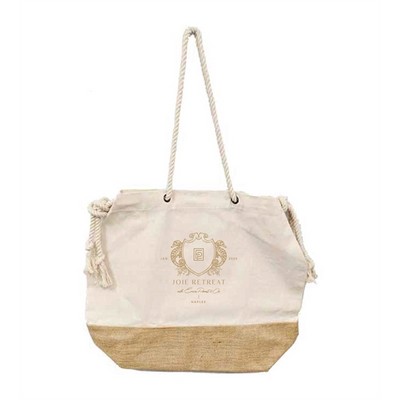 Jute/Cotton Drawstring tote bag - Colored