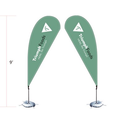 9' Double Size Custom Teardrop Flag Banner