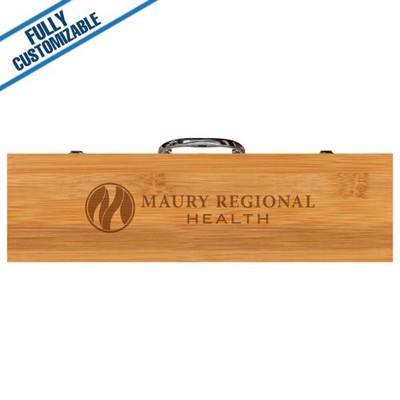 3-Piece BBQ Set w/Bamboo Gift Case