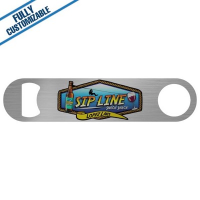 Full Color Stainless Steel Bottle Cap Opener (1.5" x 7")