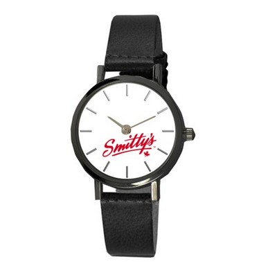 Ladies' Plexus Black Leather Strap