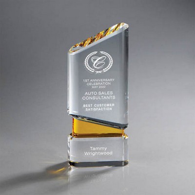 Clear Crystal Angular with Amber Center (Small)