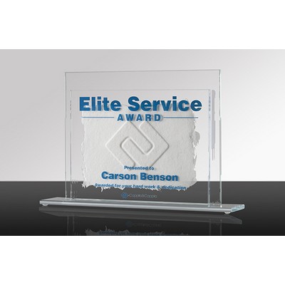 CLOUD: Glass Handmade Paper Desk Award (11" x 8½" x 2")