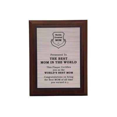 The Best Mom In The World Plaque- (Silver)