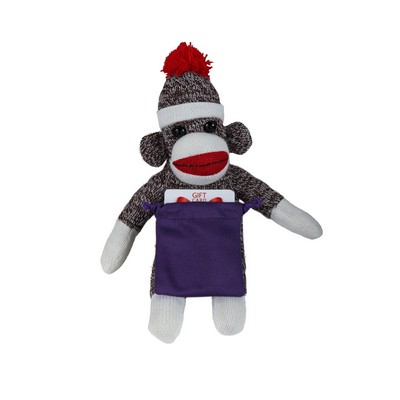 soft plush Original Sock Monkey with gift card sack