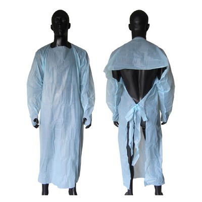 Bodysuit Safety Open Back L3 PEVA Disposable Isolation Gown - Ocean