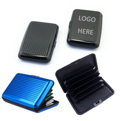 Aluminum Card Case w/6 Inside Pockets