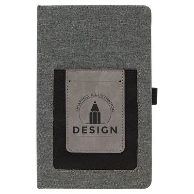 Gray Canvas Journal with Cell/Card Slot