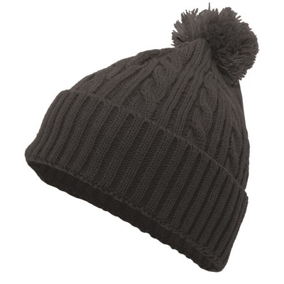 Pacific Headwear Cable Knit Pom-Pom Beanie