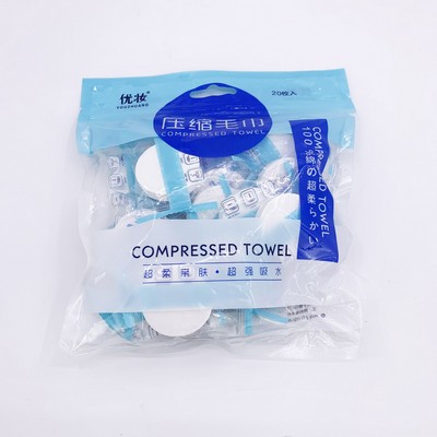 Candy Wrapped Compressed Towel Tissue 20pcs Packed Into Plastic Bag