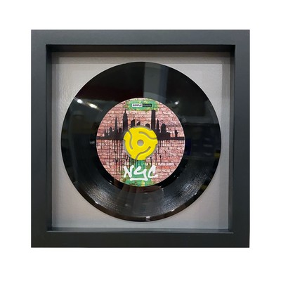 Black Framed 7" Record - Grey Backer - 10 x 10