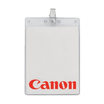 4" x 6" Printed Large Vertical Vinyl Pouch with Bulldog Clip