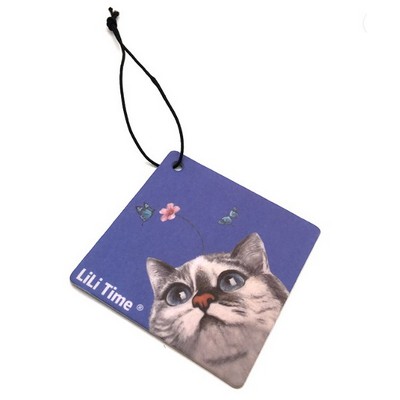 3.25" Die Cut Shape Custom Full Color Printed Air Freshener/Air Deodorizer w/Cantaloup Scent