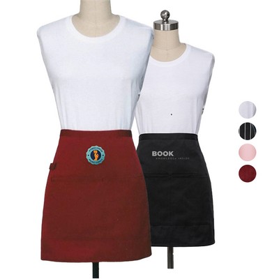 12 oz. Woven frock fabric Waist Apron w/ 2 adjacent pockets