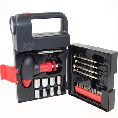 24-in-1 Multi Function Tool Kit In Hand Lamp Shape With LED Light