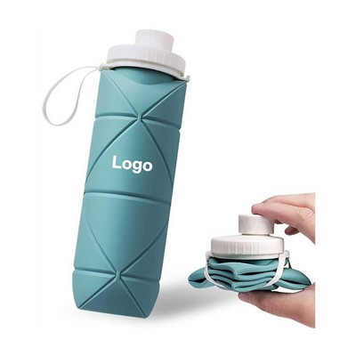 20oz Collapsible Sports Water Bottle - Leakproof Silicone