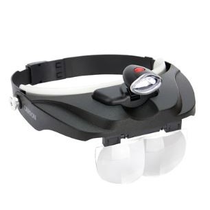 Carson® PRO Series MagniVisor™ Deluxe Head-Worn LED Lighted Magnifier w/4 Lenses