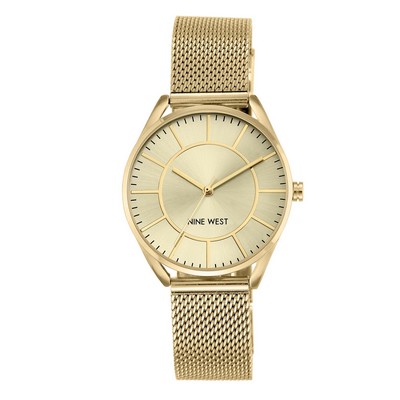 Nine West® Women's Light Champagne w/Gold Mesh Watch