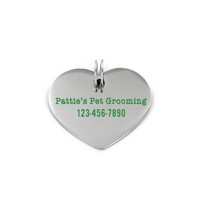 Etched Heart Pet Tag- HEART. 1-13/16"