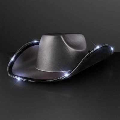 Light Up Dark Silver Cowboy Hats - BLANK