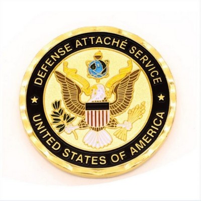 Zinc Alloy Challenge Coin with Shiny Plating Finishes - Die