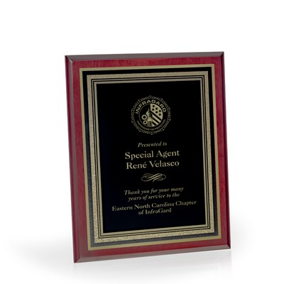 Carlos Mahogany Finish Award Plaque, 8"x10"