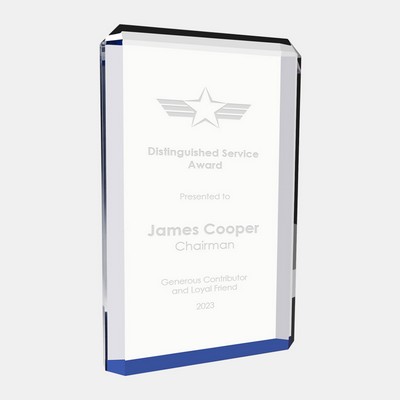 Acrylic Oblique Blue Plaque (M)