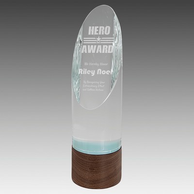 Cylinder Sierra Glass with Walnut Base